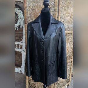 Sonoma Women's Black Lambskin Leather Jacket_Large